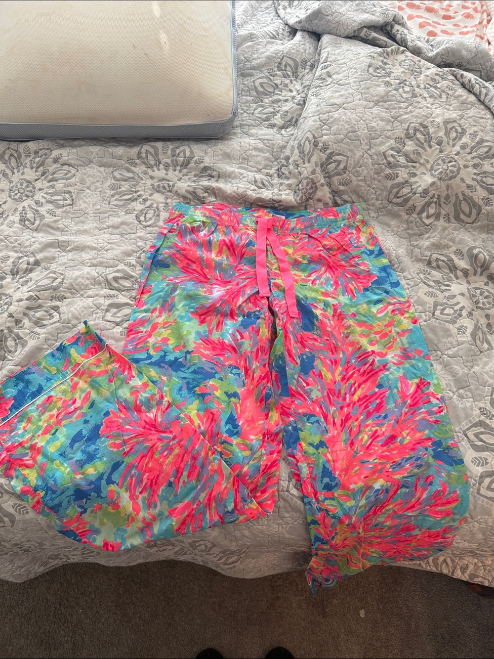 Lilly Pulitzer Neon Floral Drawstring Lounge Pants